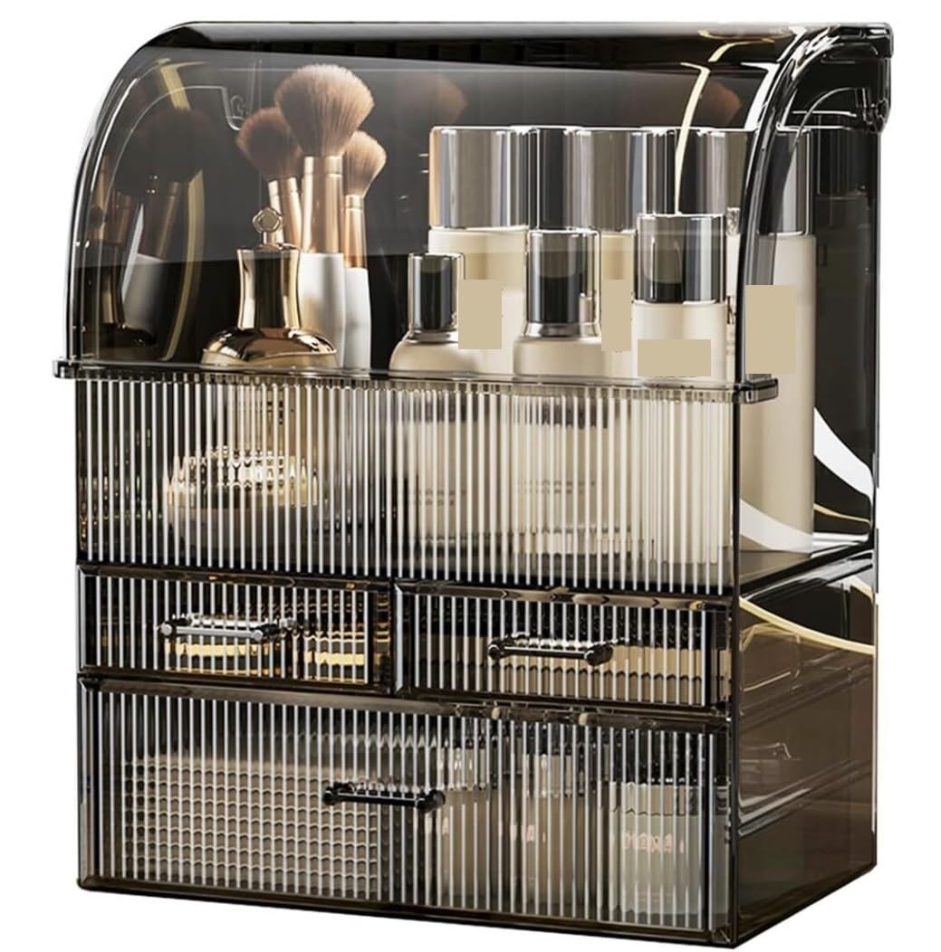 Kosmetik Make Up Organizer Make-up-Aufbewahrungsbox, Acryl-Kosmetik-Aufbewahrungsvitrine Mit Schubladen, Make-up-Organizer-Box Wasserdichter Abdeckung Schmink Beauty Zubehör