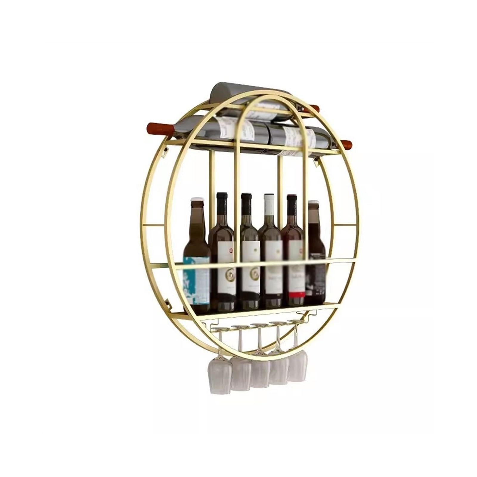 Portabotellas De Vino Estante de exhibición for el hogar, estante decorativo for Bar, estante redondo for vino, estante for copa de vino, estante de hierro for vino, estante de almacenamiento en habit