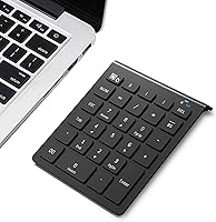 Vista 8 de Lekvey Teclado numérico Bluetooth para portátil, teclado numérico inalámbrico, teclado numérico de 28 teclas, teclado numérico de 28 teclas, teclado