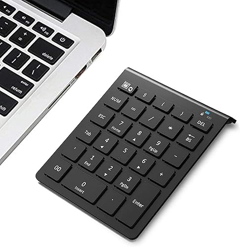 Miniatura 8 de Lekvey Teclado numérico Bluetooth para portátil, teclado numérico inalámbrico, teclado numérico de 28 teclas, teclado numérico de 28 teclas, teclado