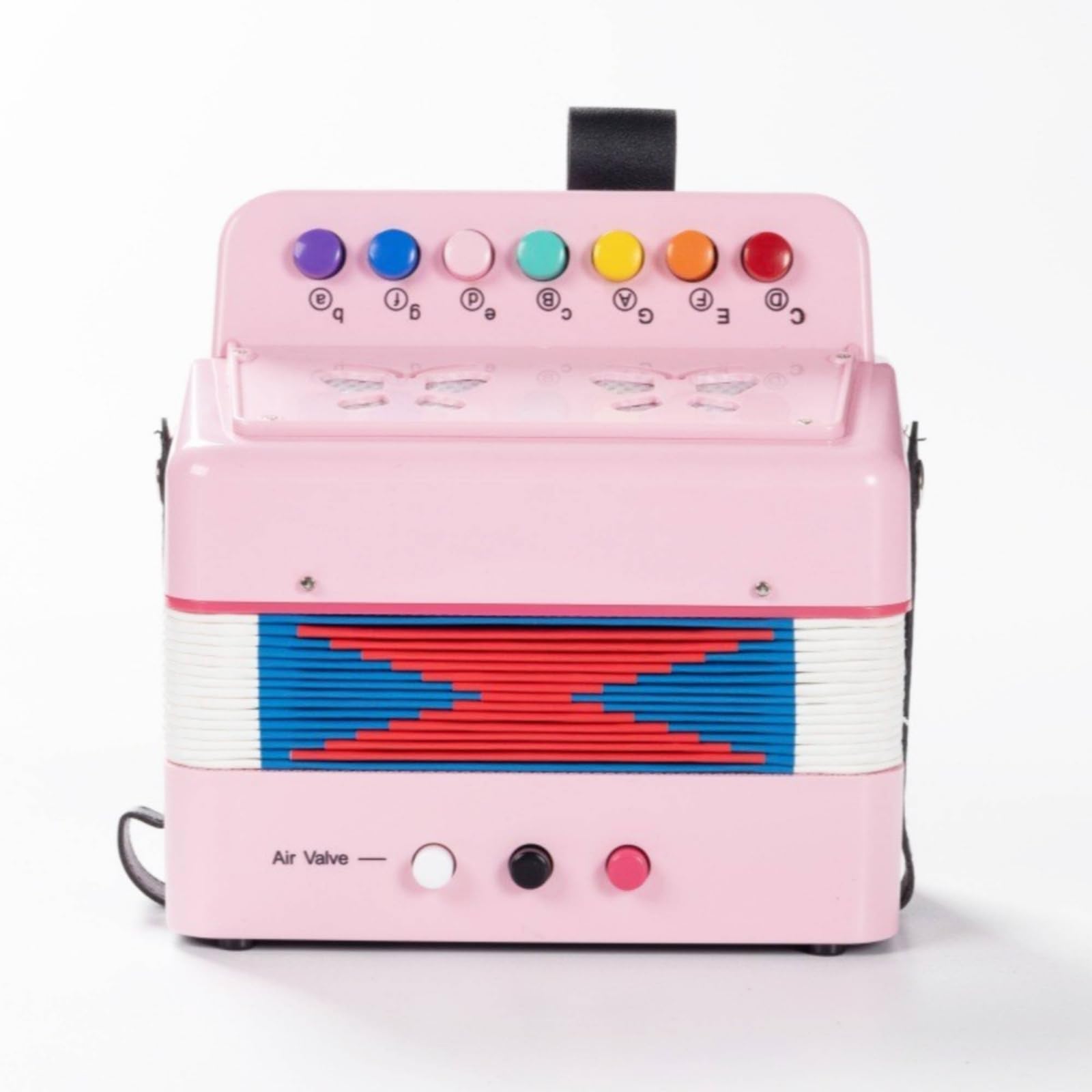 Fisarmonica Giocattolo Compatta Fisarmonica a 7 Tasti Facile da Imparare Strumento Musicale per Scuola Prescolare , Rosa