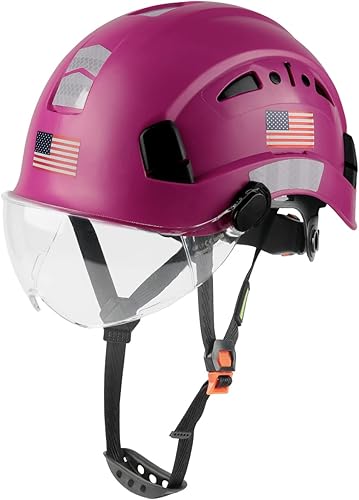 GREEN DEVIL Casco de seguridad con visera ajustable, ligero, ventilado, ABS, para hombres y mujeres, suspensión de 6 puntos, aprobado por ANSI