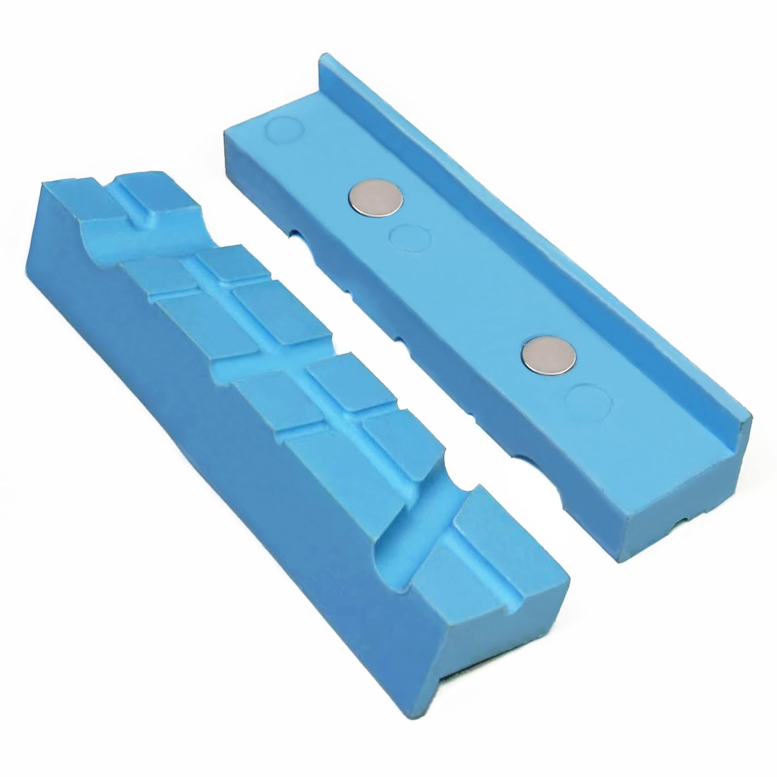 Mytec Blue Vice Soft Jaws Multi Groove And Textured Inserts Magnetic Multipurpose Vise Jaws For Woodworking Golf Jewelry Making Plumbing Multipurpose Protection