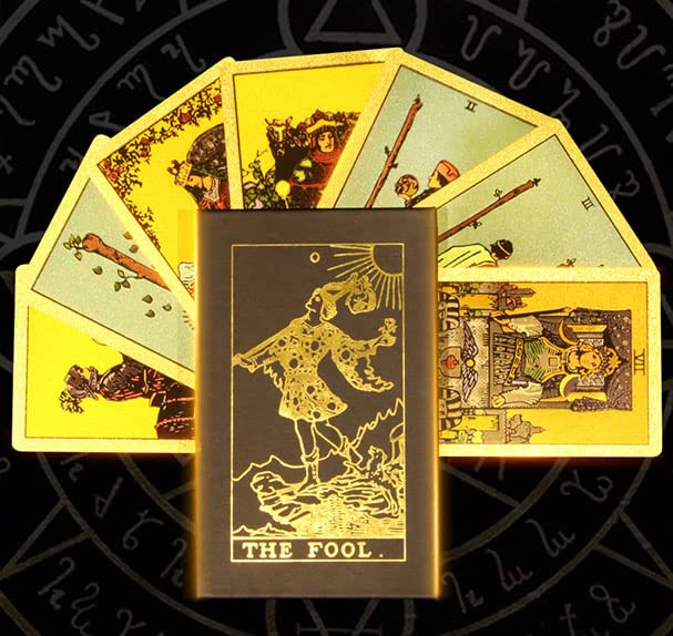 Buy Gold Foil Tarot Deck Tarot Cards Deck With Guidebook & Box 78 Tarot
