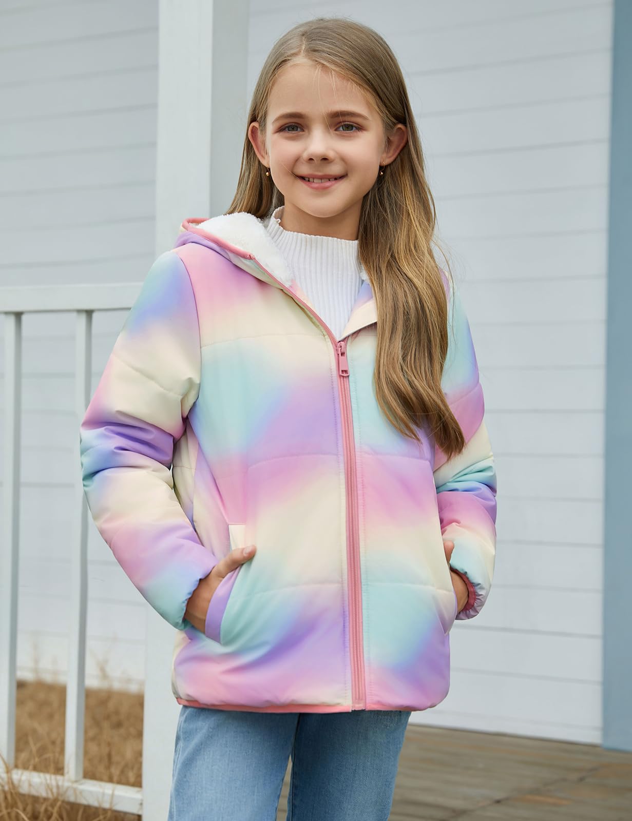 Tuopuda Chaqueta Acolchada Corta para Niñas Chaquetas Invierno con Capucha