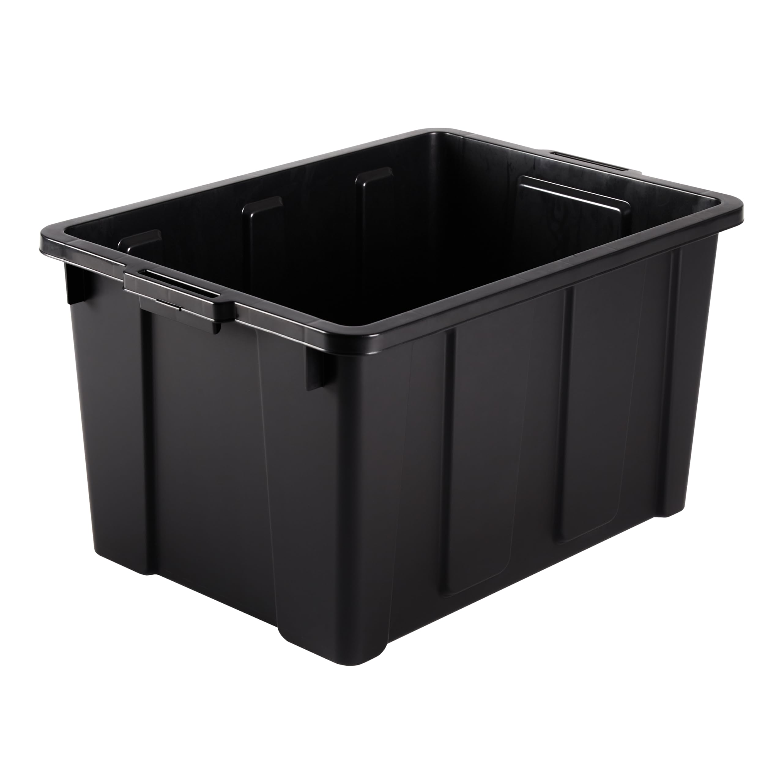 Iris Ohyama, Caisse Rangement Plastique avec Couvercle Robuste, 68L, Lot de 3, Noir, Empilable, pour Garage, Etagères, Déménagement, Plastique, Boite a Outils, Boîte de Rangement, DDSKT-700