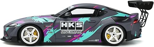 Miniatura 4 de GR Supra HKS 2019 Gris con gráficos Modelo 118 de GT Spirit GT407
