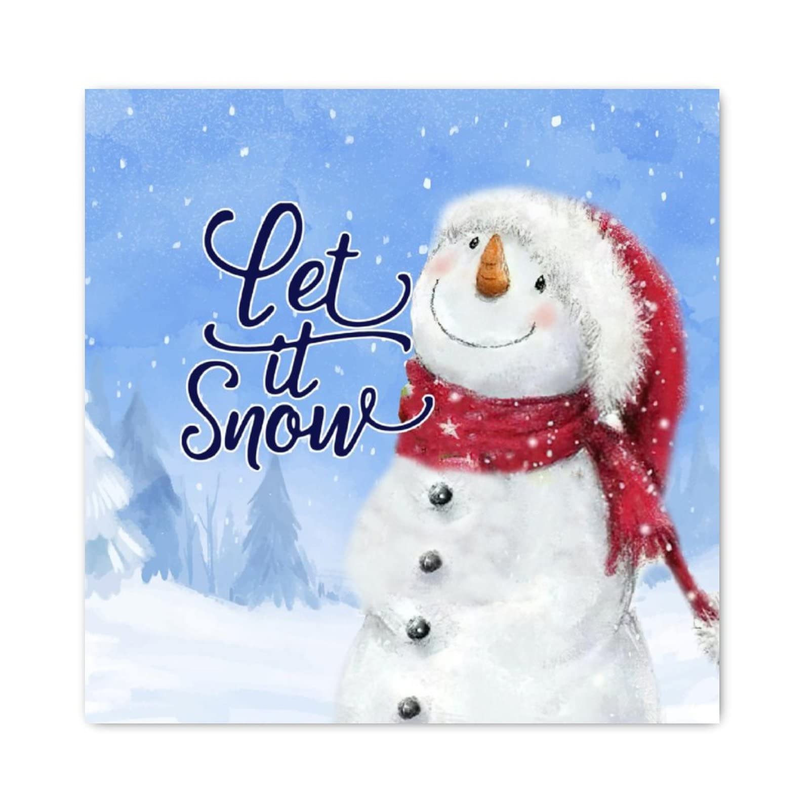 Panneau de Noël en bois pour salon : décoration murale Let It Snow