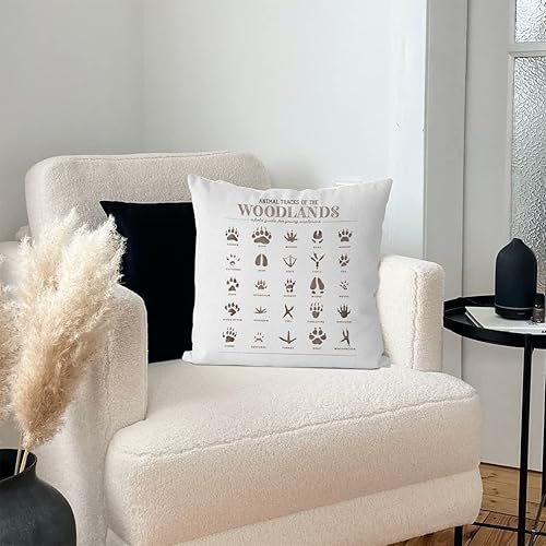 Miniatura 2 de IWXYI Fundas de almohada de bosque, fundas de almohada de pistas de animales de 18 x 18, decoración de guardería de bosques, fundas de almohada de