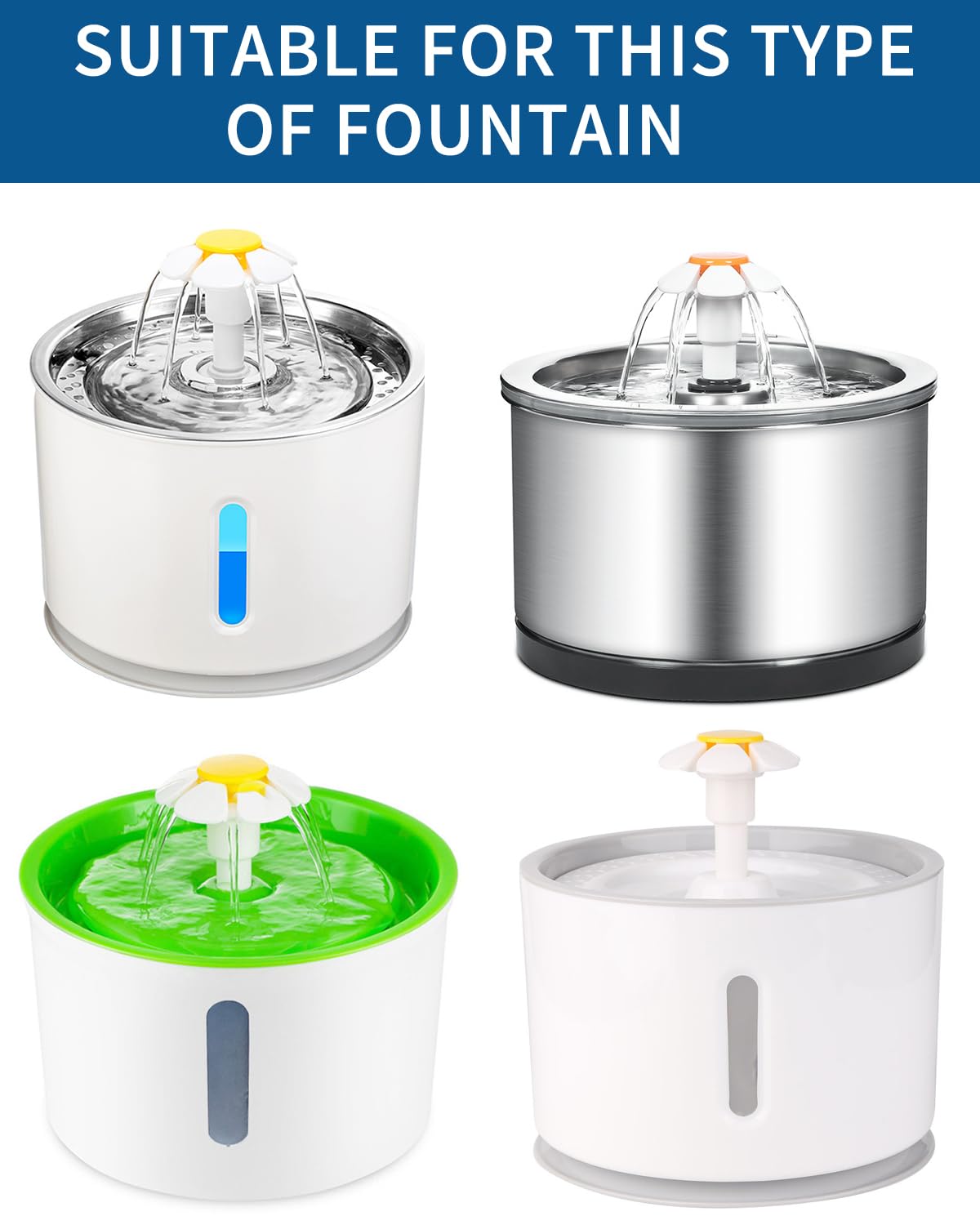 6 Piezas Filtros Fuente Gatos,Filtros Bebedero Gatos Fuente,Filtros de Repuesto de Fuente de Agua para 3L Fuentes de Flores,Fuente para Gatos con Resina y Carbón Activo para perros y gatos