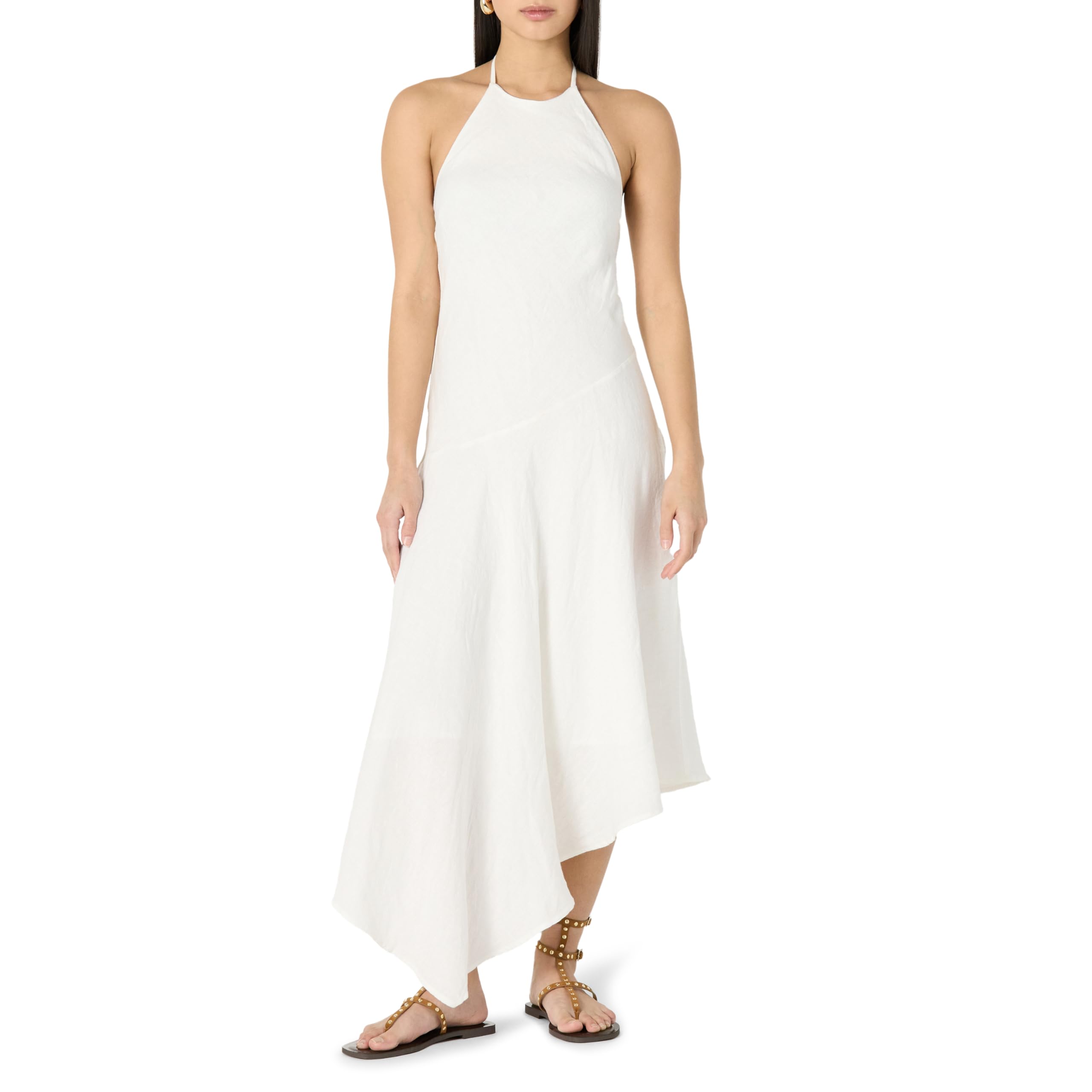 The Drop Women's Standard Size Maxi Dress for Summer Vacation
| The Drop Women's Halter Linen Maxi Dress with V-Neck St 