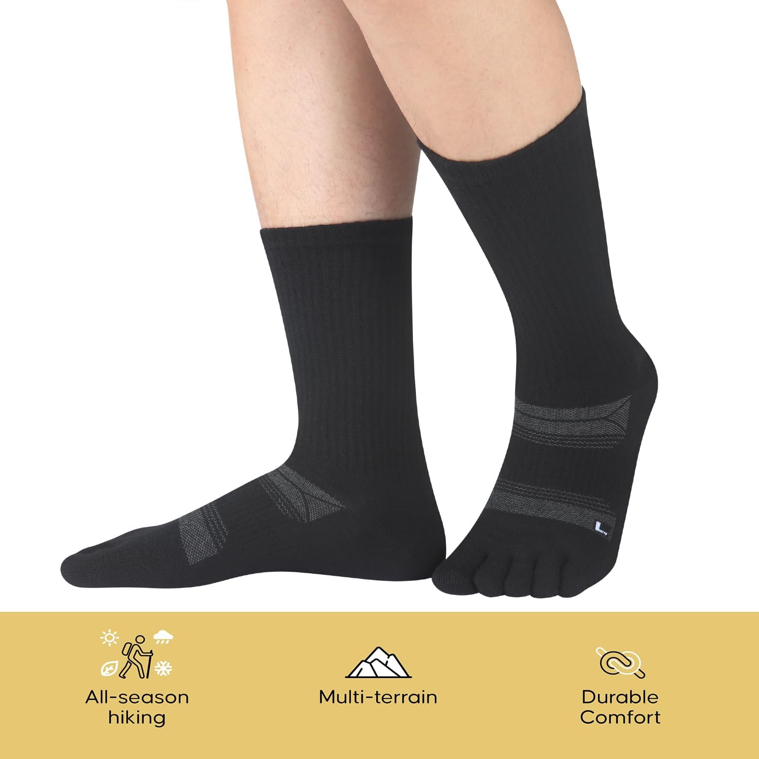 Merino Wool Hiking Toe Socks Warm Thermal Winter Cozy Moisture Wicking Crew Boot Socks for Men Women - Image 6