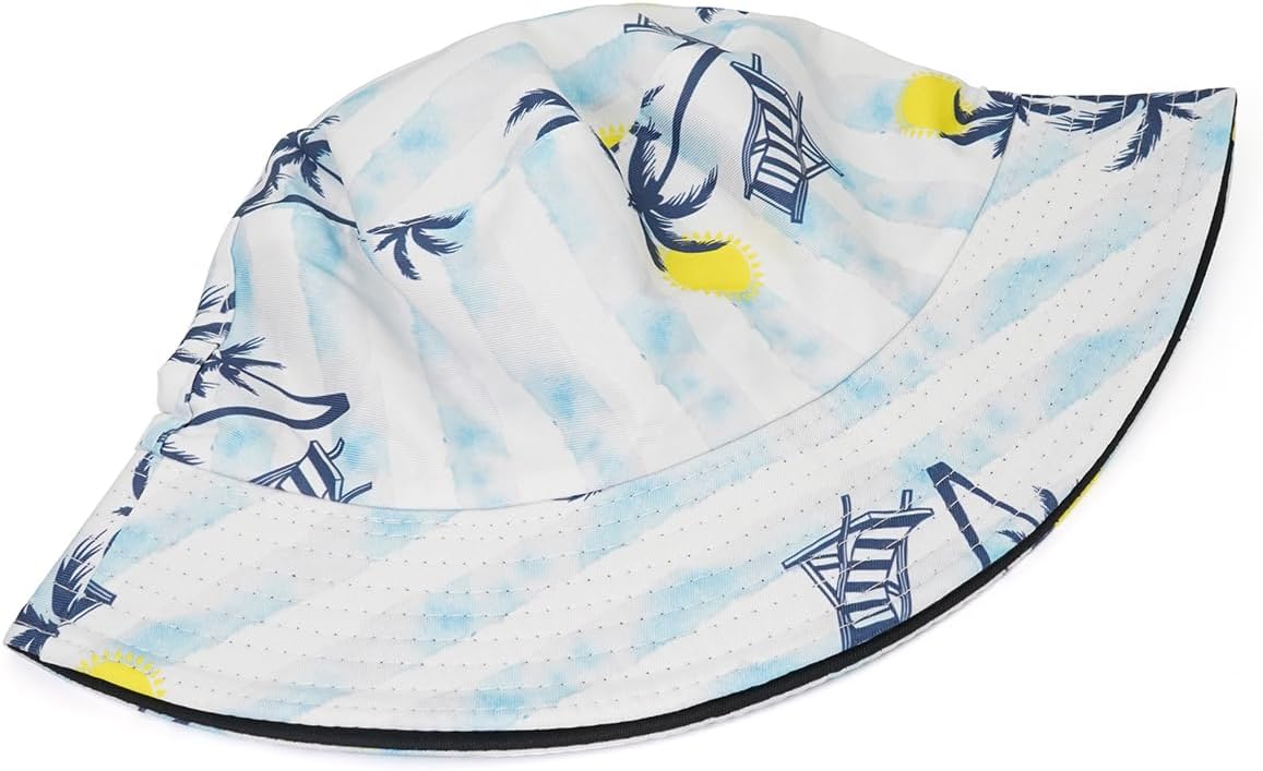 Coconut Tree Print Bucket Hat,Beach Sun Hat Fisherman Hats for Mens Womens - Image 5