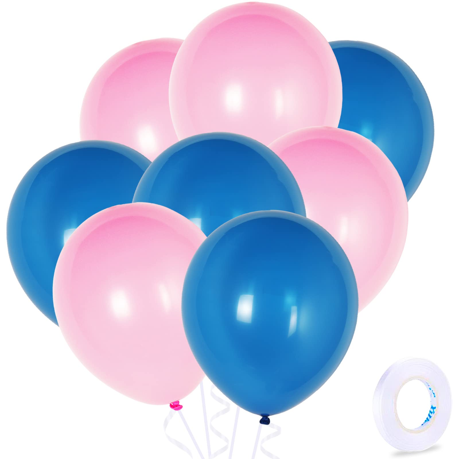 ZHIHUI20pcs Blue and Pink Balloons, 10 Inch Latex Vibrant Bulk Balloons, for He or She Party, Boy or Girl Party, Birthday Parties, Weddings, Anniversaries and Celebrations Party Decorations