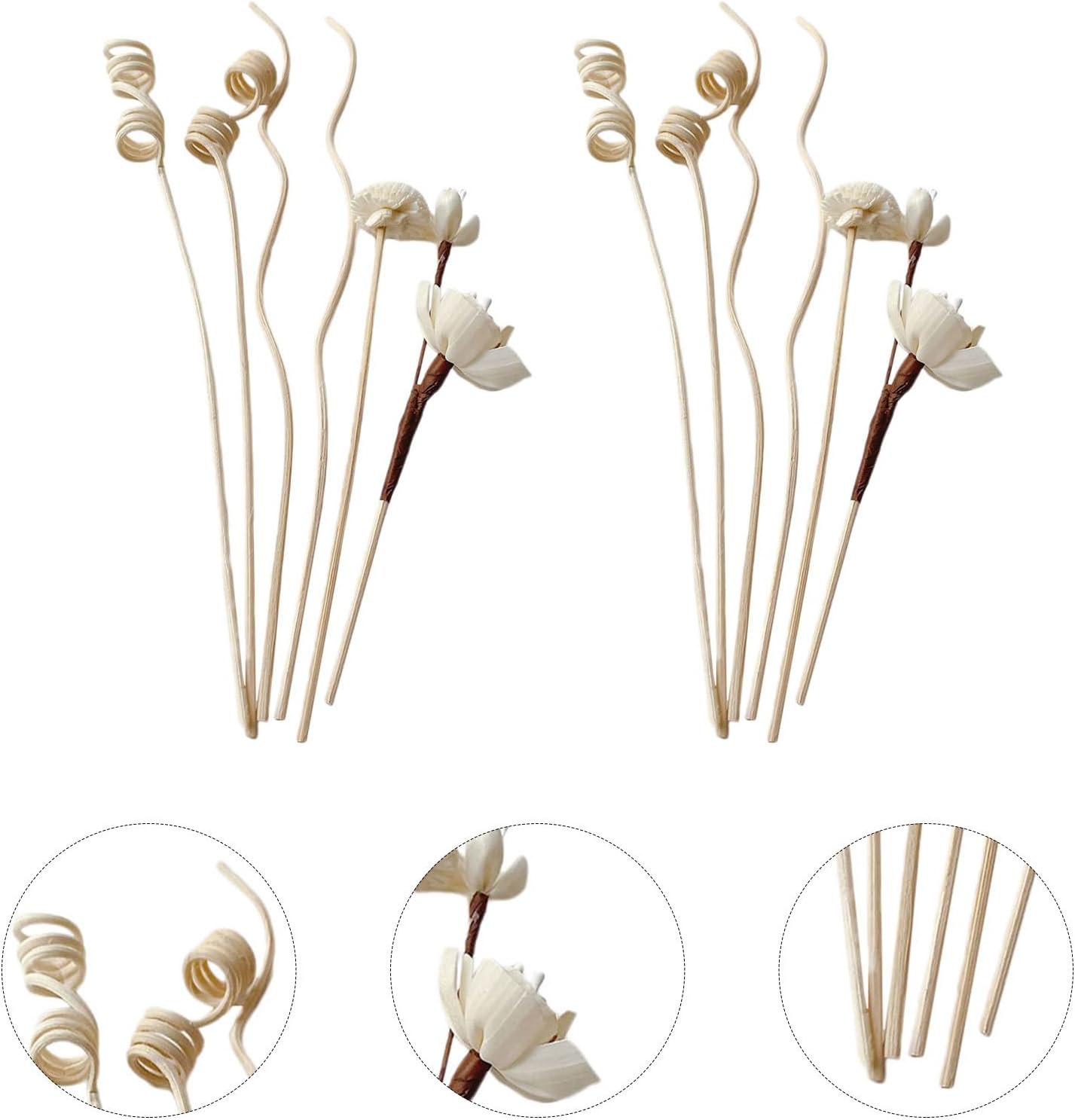 12pcs Decorative Reed Diffuser Sticks with Realistic Rose Bouquet Design, Natural Rattan Material for Outstanding Diffusion and Easy Replacement, for Bedroom and Home Aromatherapy
