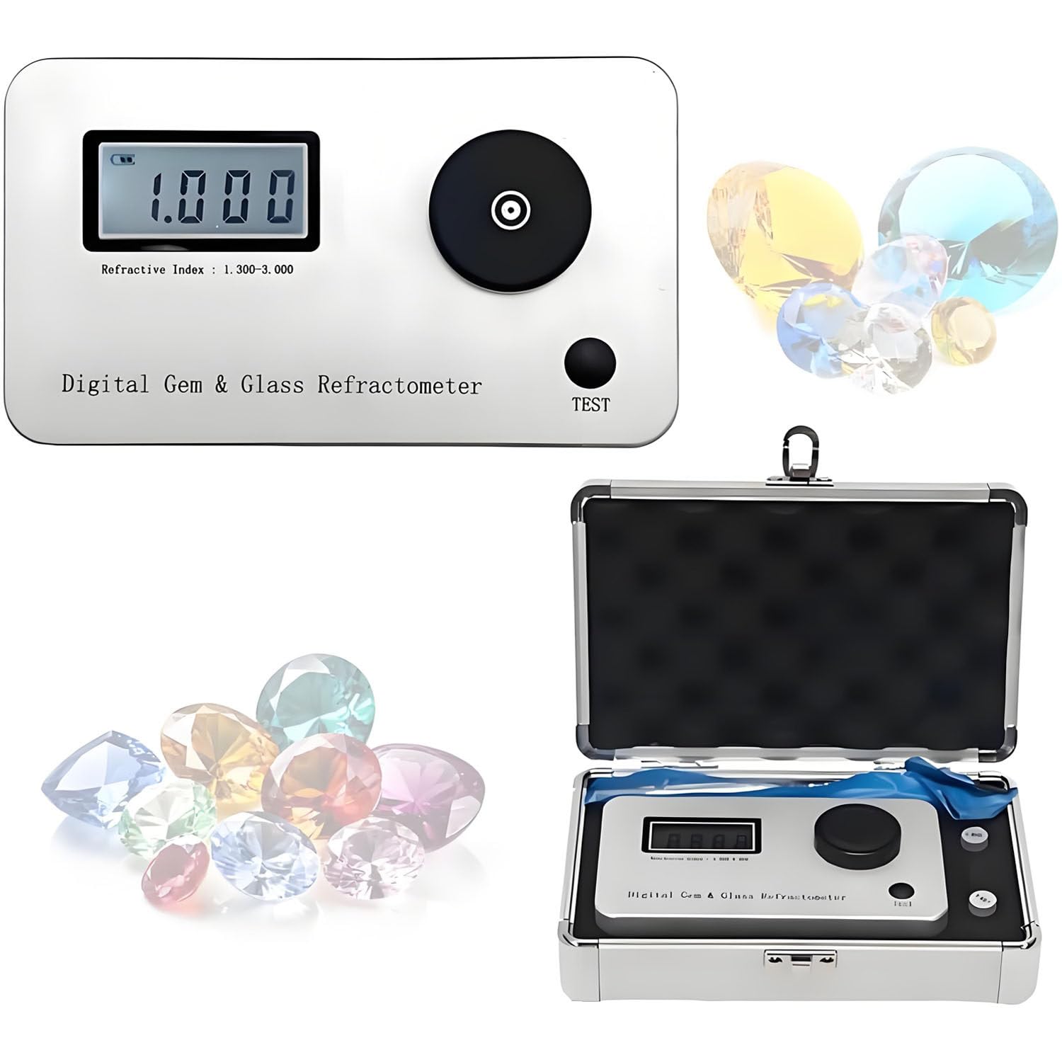 COAKUE Portable Gem Refractometer, Professional Digital Jewelry Tester
