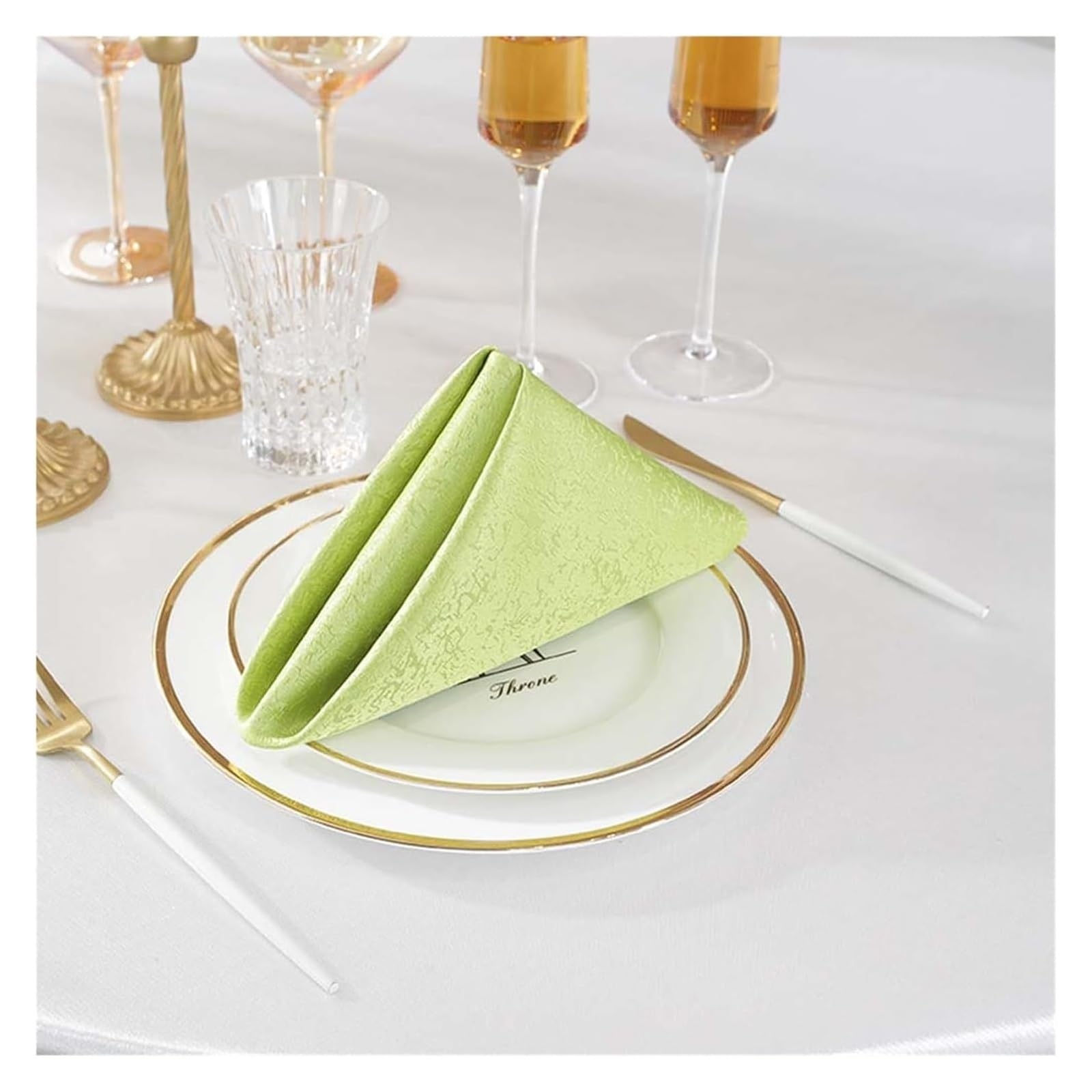 Cotton Table Napkins, Table Napkins Multicolor ester Jacquard 10-Pack 45x45cm Reusable Dinner Napkin(Type 31)