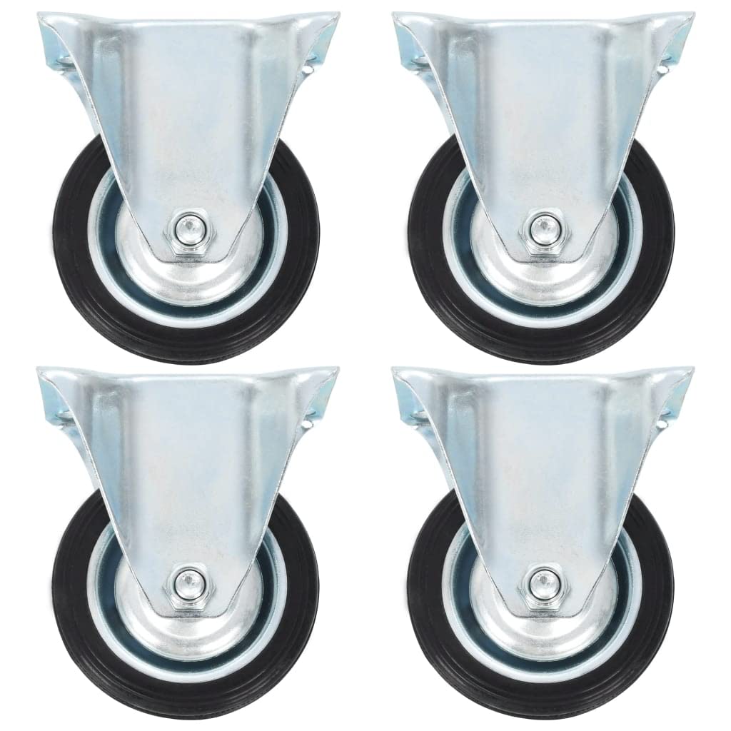 vidaXL 24x Bockrollen Transportrollen Möbelrollen Schwerlastrollen Laufrollen Rollen Möbelrolle Bockrolle Laufrolle Industrierolle 75mm Gummi Eisen