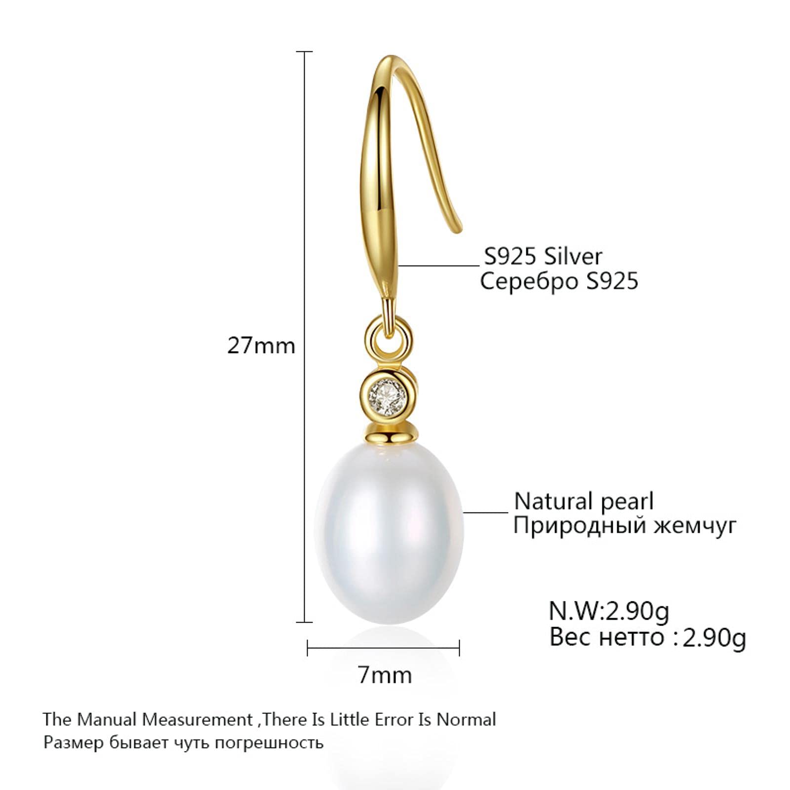 Orecchini lunghi con perle in argento 925, da donna, estivi, in