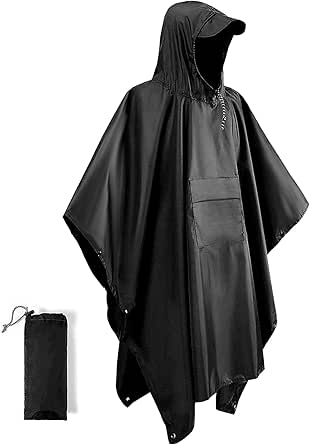 Poncho De Poche Transparent Dot Com Gift Shop – Taille Unique, Pliable, Imperméable, Neuf
