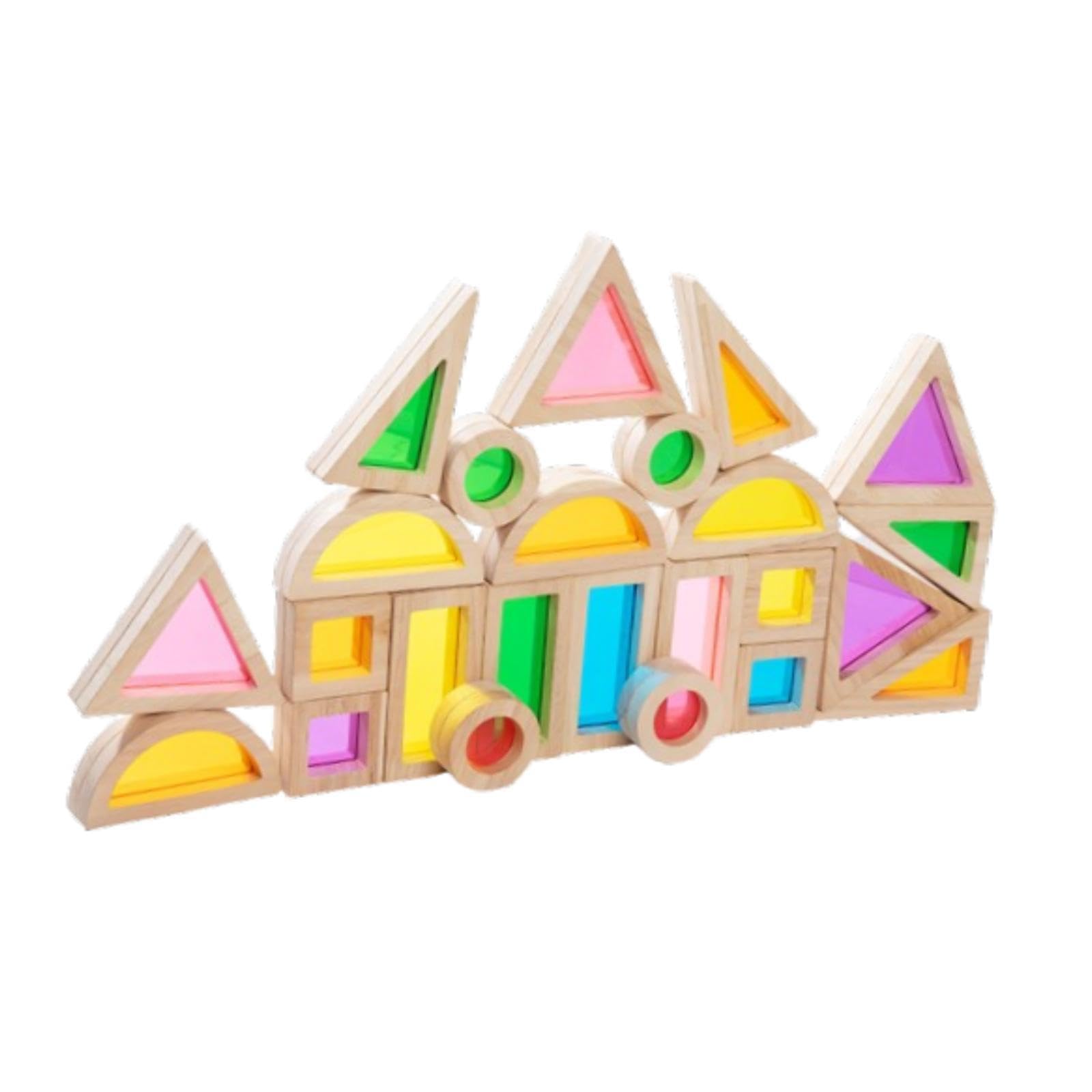 F Fityle 24 Piezas apilando Bloques de construcción educación sensorial de Juguetes percepción Visual Colorido Color de Bricolaje de Color de Aprendizaje