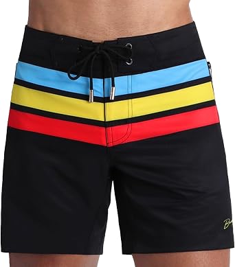 Bang Mens Swimwear - Flex Boardshorts - Ajdustable Fit Long Above-Knee Cut Stretch Quick Dry Surf