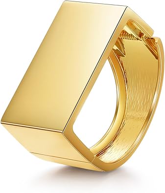 YBMYCM Wide Cuff Chunky Gold-Plated Open Bangle Bracelets for Women | Wrist gold Cuff Bracelets for Women as Gifts