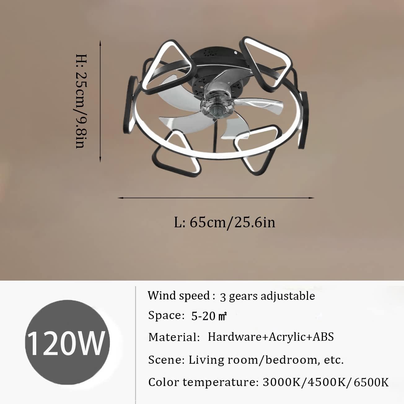 YUEGOO Ceiling Fans with Lamps,Dining Room Ceiling Fan with Light 3 Colors Dimmable Led Silent Remote Control Fan Ceiling Lights Indoor Living Room Ceiling Fan Light