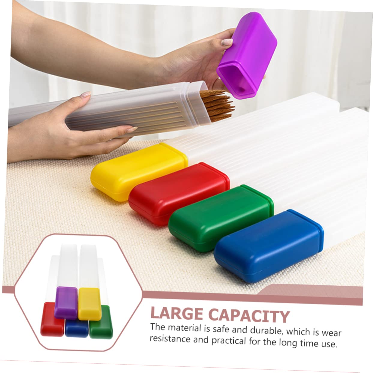 5piezas Contenedor De Agujas De Tejer Y Coser Caja De Almacenamiento Plástica Para Agujas De Punto Tubo Organizador Portátil