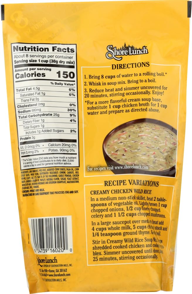 Shore Lunch Creamy Wild Rice Soup Mix, 10.8 oz, 2 pk