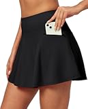 Swim Skirts for Women Tummy Control Swim Skorts for Woman High Waisted Bathing Suit Bottoms with Boxer Liner & Pockets
