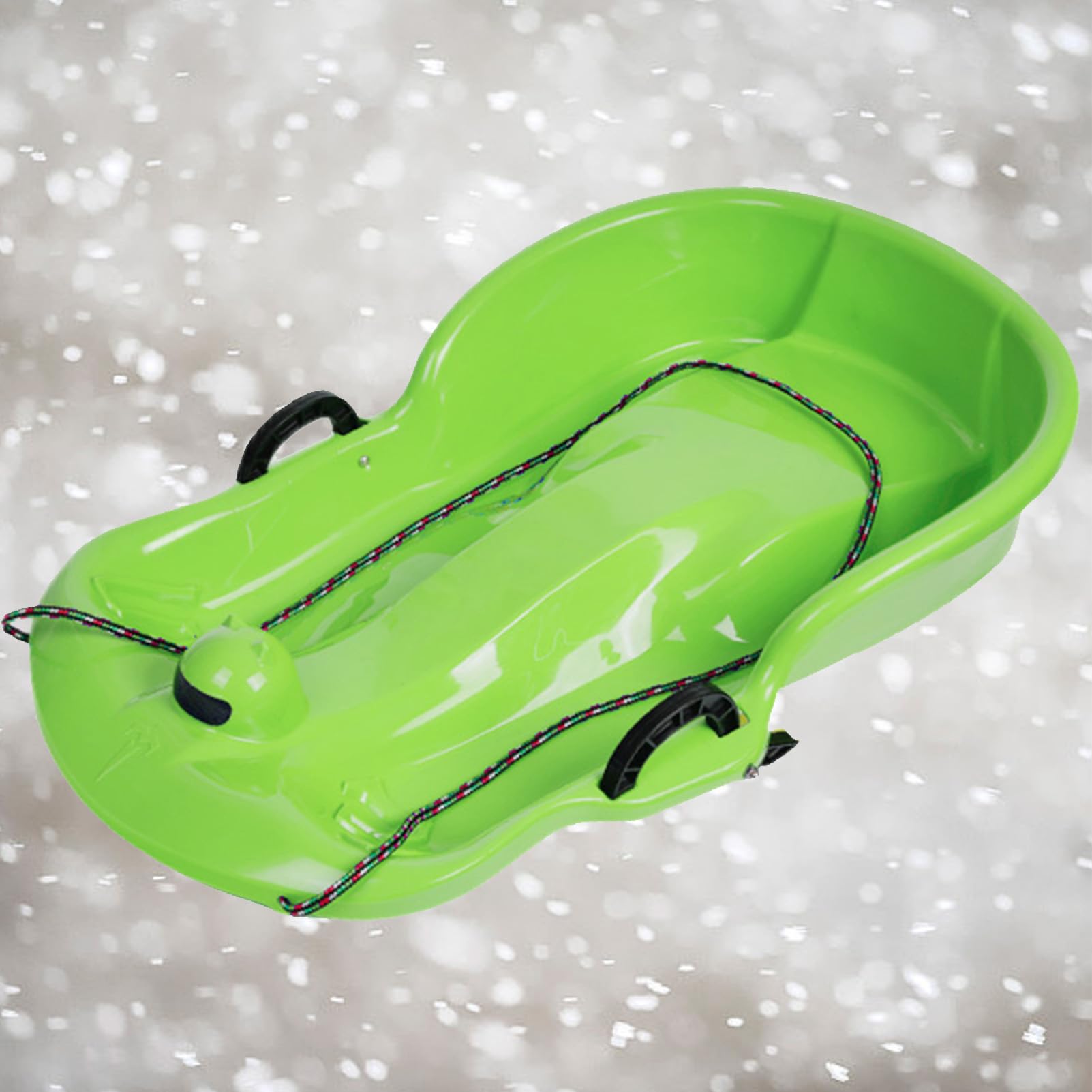 TUOYIBO Happy Children's Sledding, Thickened Double Sledge, Sledge with Brake Pull Rope, Sledge with Backrest