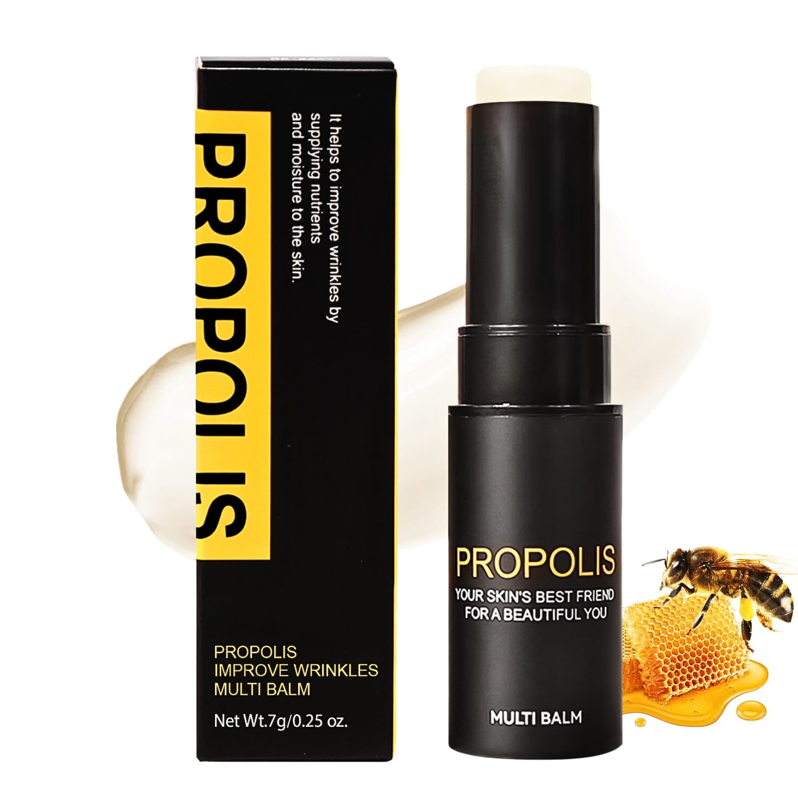 Propolis + Retinol Face Stick, Wrinkle Bounce Multi Balm, Anti Wrinkle Face Moisturiser Sticks, Anti Aging Face Cream, Firming Serum Stick, Reduce Fine Lines, Tightening & Firming, 7g