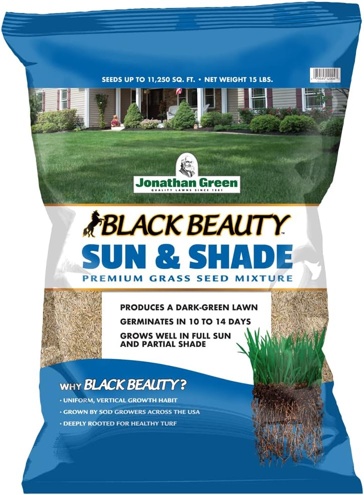 (12004) Black Beauty Sun & Shade Grass Seed - Cool Season Lawn Seed (15 lb)