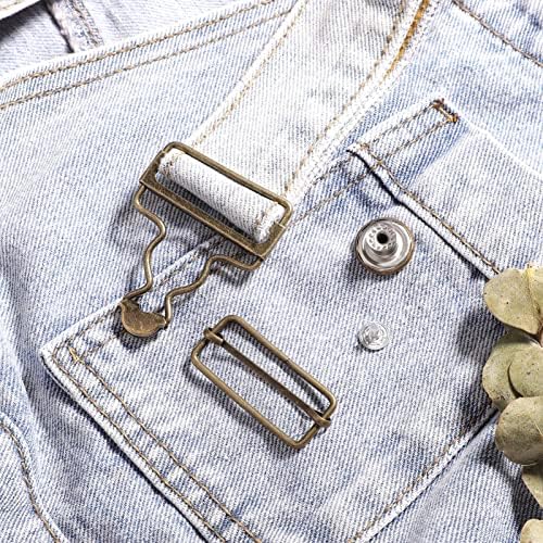 MAGICLULU 4 Sets Metal Suspender Buckles Overall Buckles