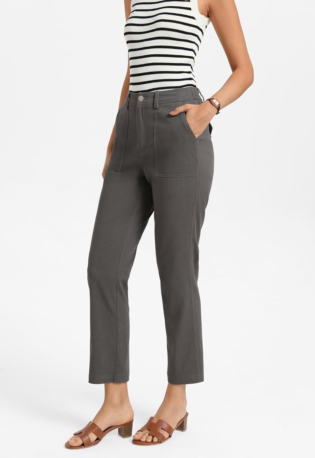 GRACE KARIN Womens High Waisted Work Pants Business Casual 2026 Ankle Length Office Dress Trousers with Pockets - Image 2