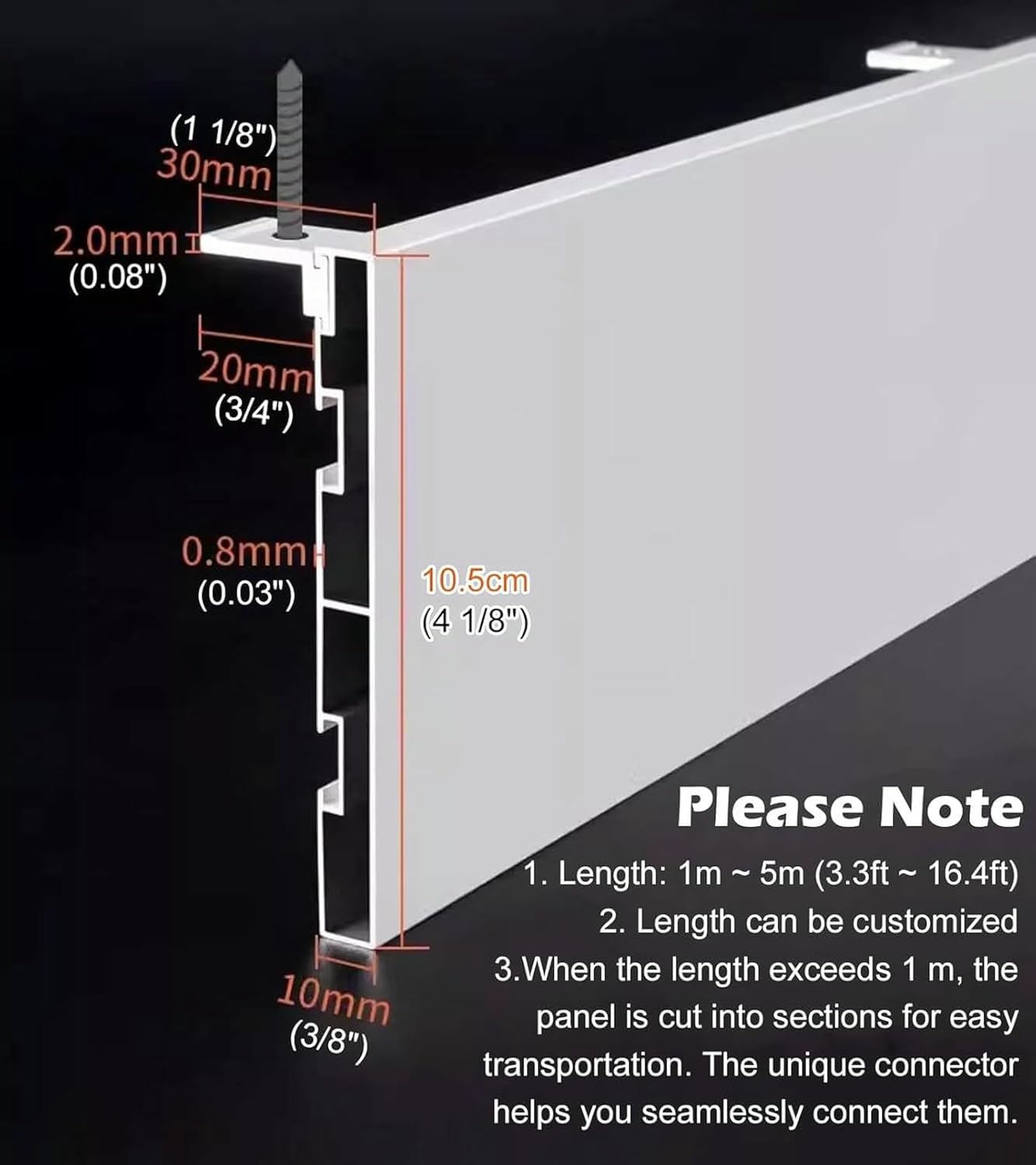 White Curtain Pelmet Panel Without Tracks, Decorative Valance Ceiling Mount, Aluminum Alloy Curtain Pelmet Box Only, Curtain Pelmet Cover