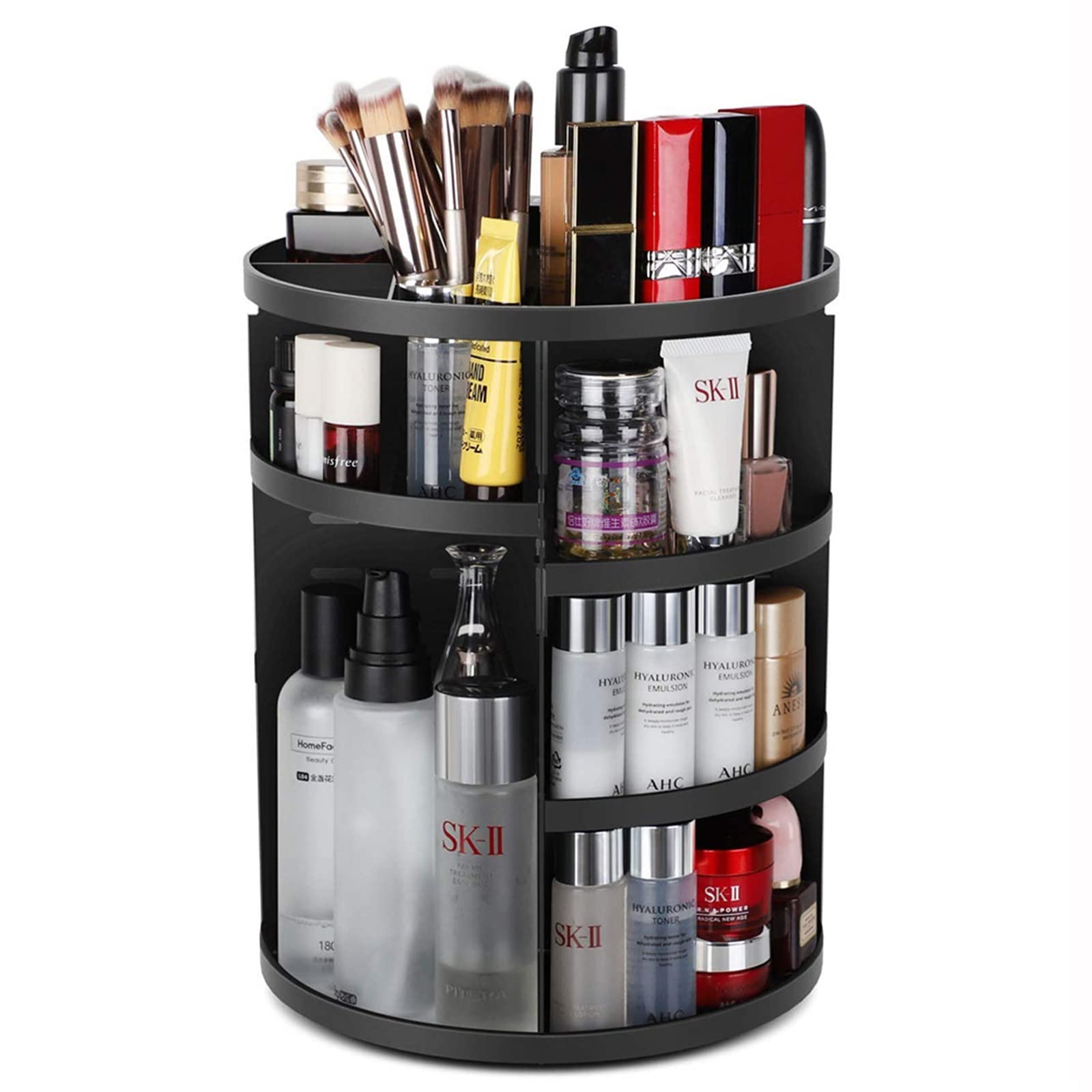 Dressing Table Storage Box 360 Degree Rotation Skincare Product Rack Fashion Acrylic Makeup Organizer for Cosmetic Lipstick Case (Color : A)