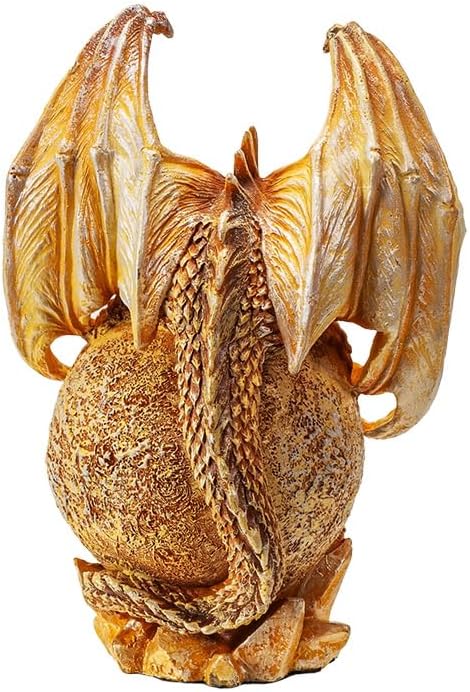 Pacific Giftware Golden Bronze Venus Dragon on Celestial Globe Detailed Resin Figurine for Dragon-Themed Home Décor Ideal for Collectors and Unique Gifts 5 Inches image 2