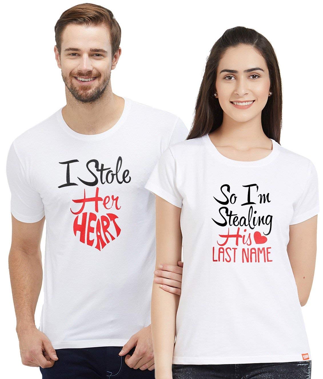Wear Your Opinion Customized Couple Printed Tshirt on Premium Bio Wash Cotton for Couple Husband Wife