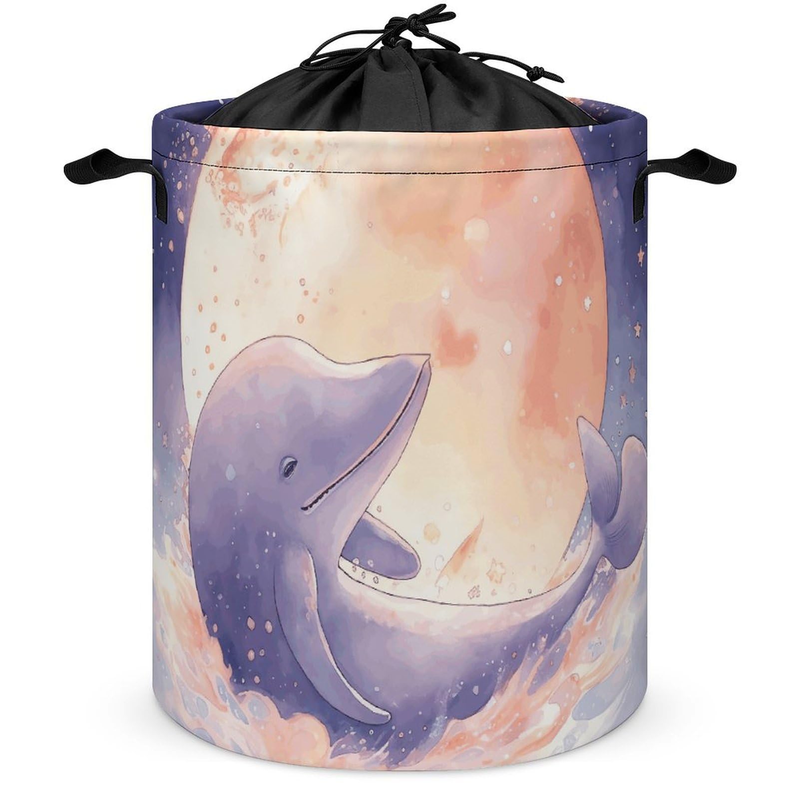 Panier à linge pour salle de bain et chambre à coucher Whale on Clouds 44 cm