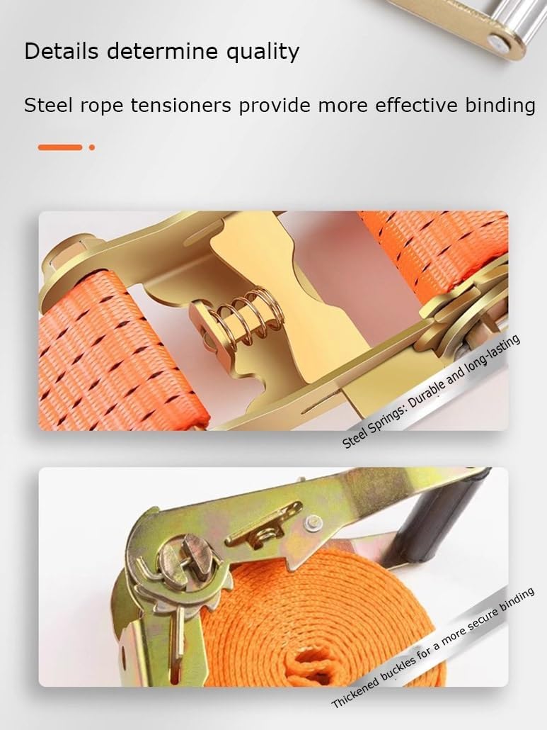 1.5/1.97 Inch Ratchet Straps Heavy Duty Tie Down Straps Ratchet with Double J Hook,Cargo Ratchet Straps for Truck, Trailers, Kayaks, Car Roof(W 3.8cm/1.5in,2m/78.7in)
