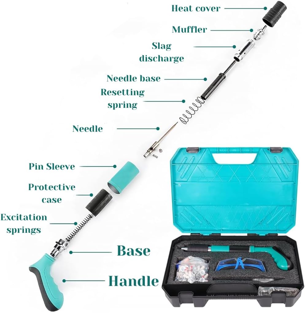 Concrete Nail Gun 3 Adjustable Power gears For Precision And Control. For Ceiling, Wire Hiding, and Fixture Installations. Complete with 100 Round Nails, it's Your Go-To Fastening Solution."", RSC2Z