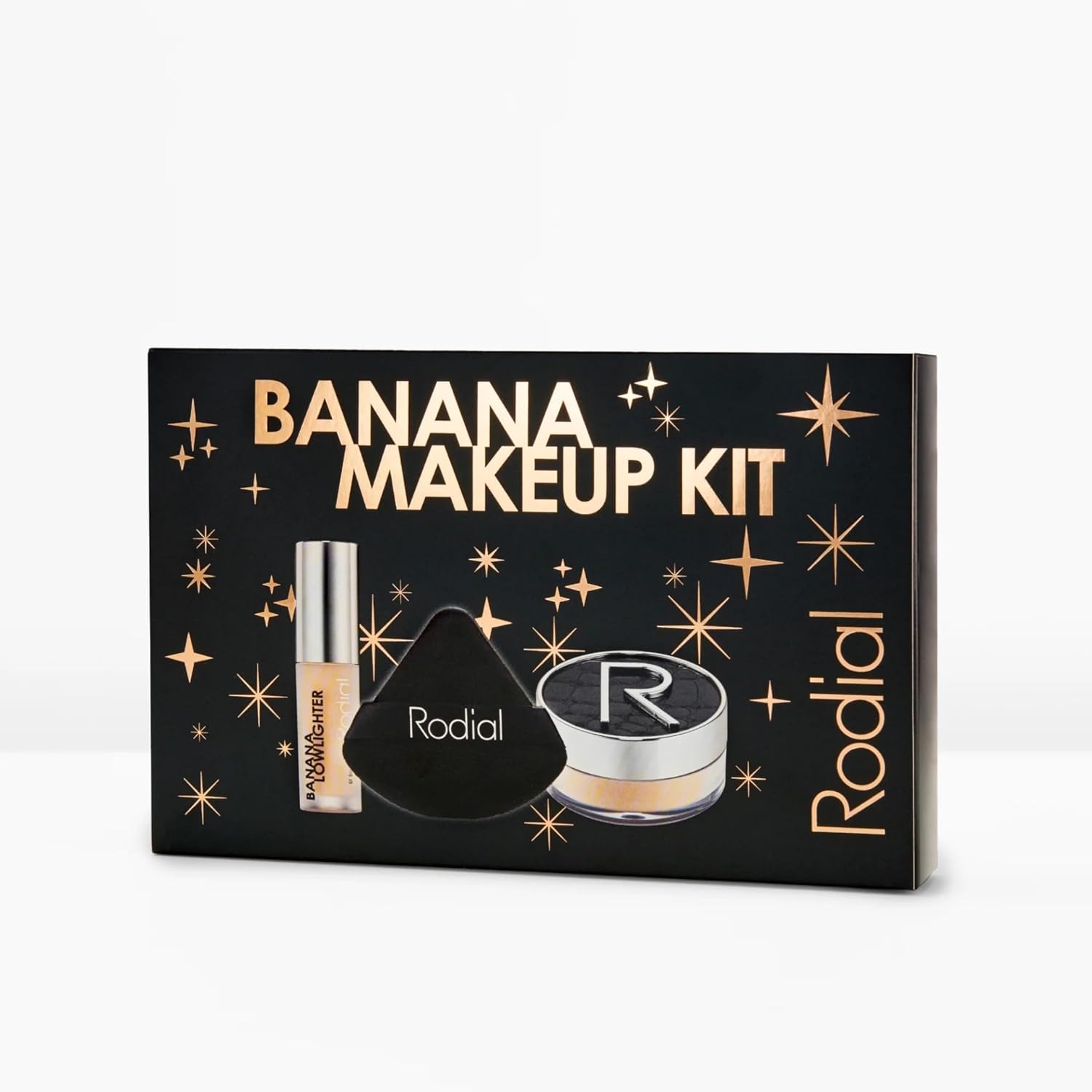 Rodial Banana Makeup Kit - Rodial Deluxe Makeup Gift Set with Banana Lowlighter 0.05 fl oz, Glass Powder 0.2 oz & Powder Puff - Complexion Brightening, Illuminating & Flawless Finish Set - Image 3