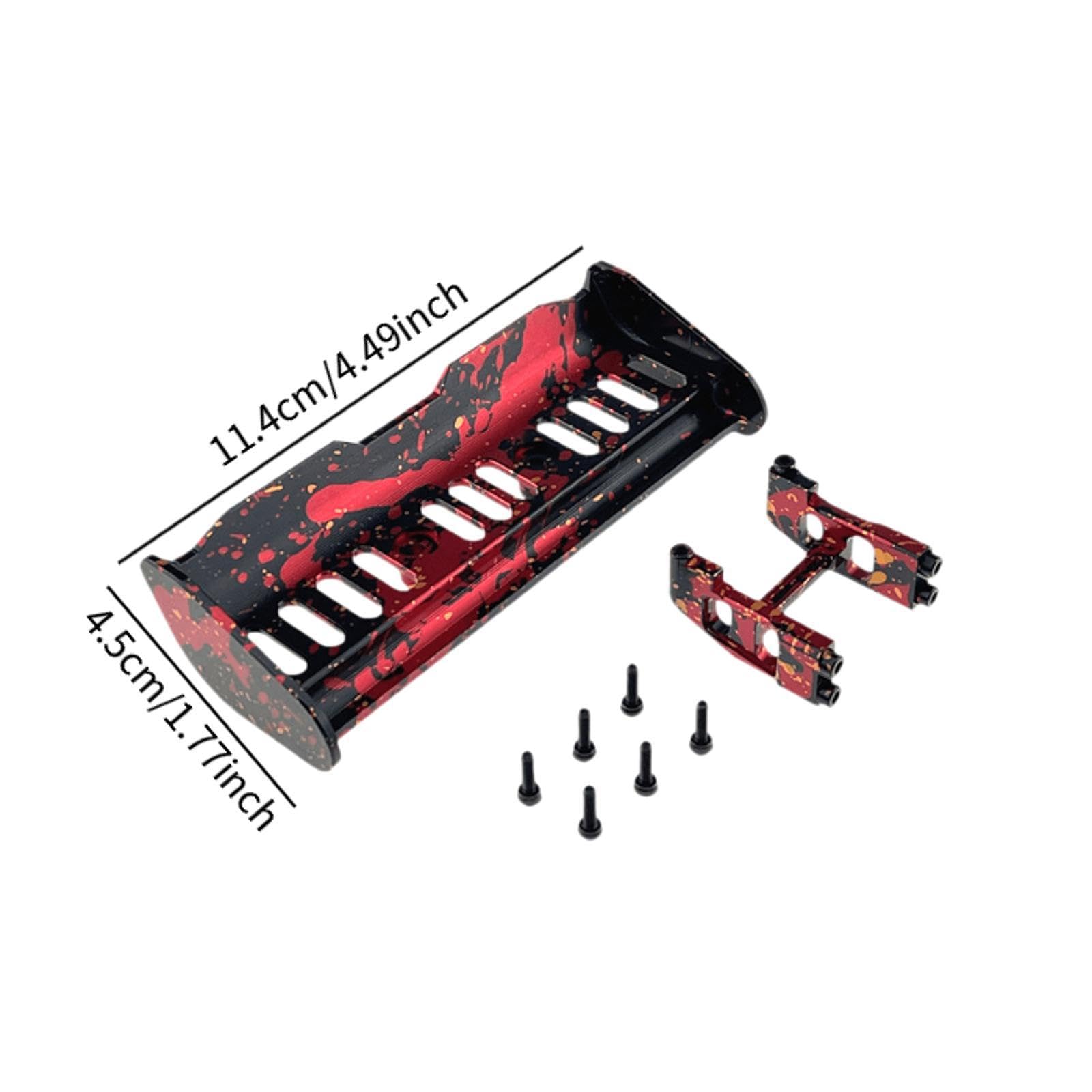 Soporte de Fijación de Cola RC, Accesorio de Simulación Resistente, Modificado para Bricolaje, Reemplaza El Alerón Trasero para Coche RC 1/16 16213 16, Negro Rojo
