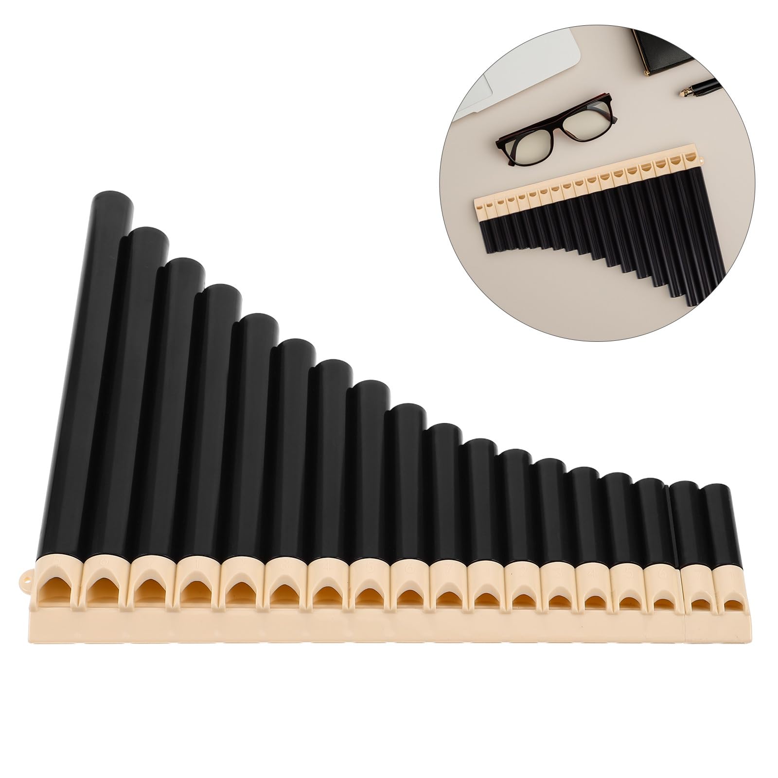 Toyvian Flûte de Pan 16 Tubes en Bois Naturel, Instrument Traditionnel Chinois pour Débutants et Étudiants, Flûte de Pan Portable pour Apprentissage et Enseignement Musical en Milieu