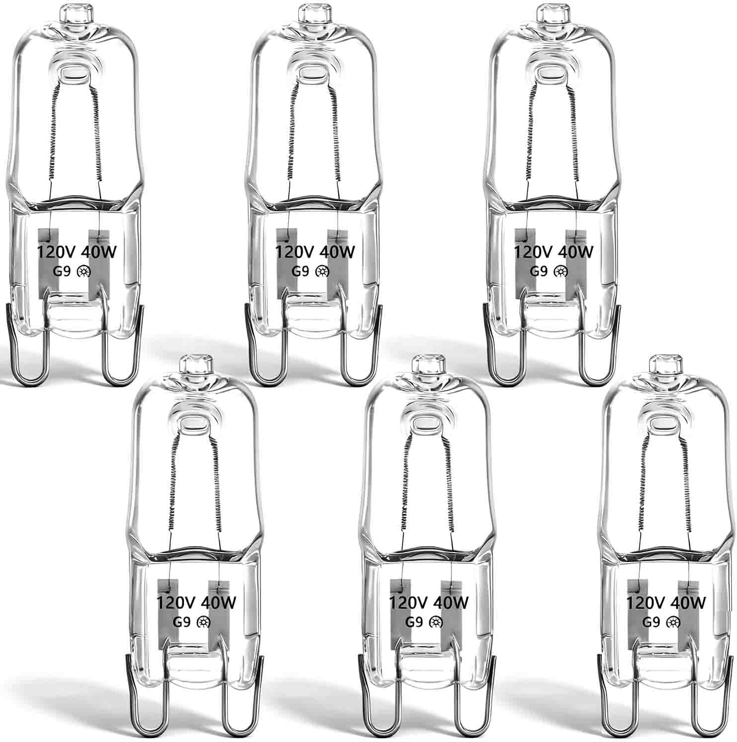 6-Pack G9 40W Microwave Light Bulb Compatible with Whirlpool GE Maytag Jenn Air LG Oven Replace#: WPW10472384 W10472384 W11520384