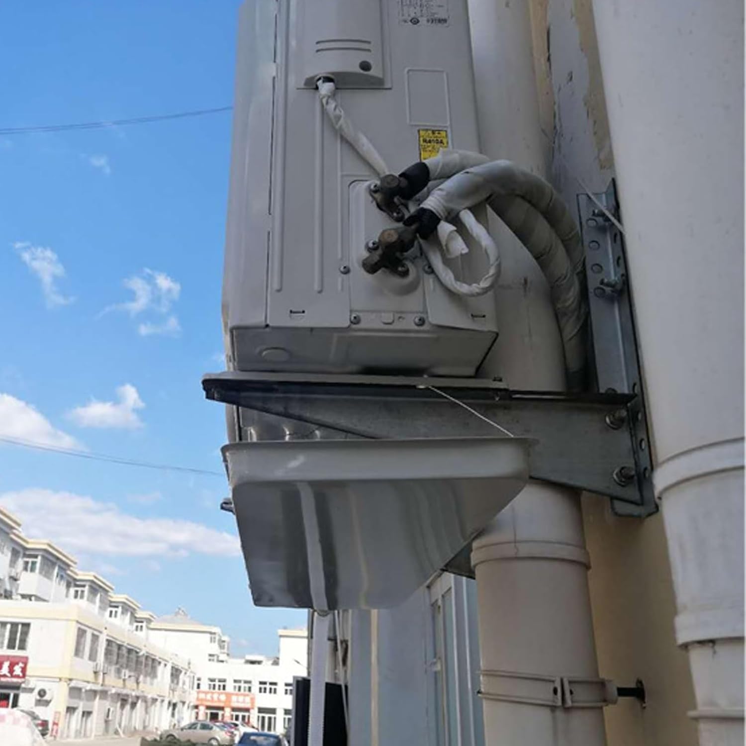 Drip Tray with Drain for AC, Galvanized Condensate Drain Pan, 2M Water Pipe Included, Window & Mini-Split Air Conditioner Accessory, 710x240mm (Black)