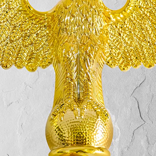Hooomyai Flag Pole Topper Flagpoles Eagle Topper Gold Finial Ornament 1/2"-13Unc Threading Fit 20/25/30Ft Telescopic/Sectional Flagpoles Outside House #TOP6