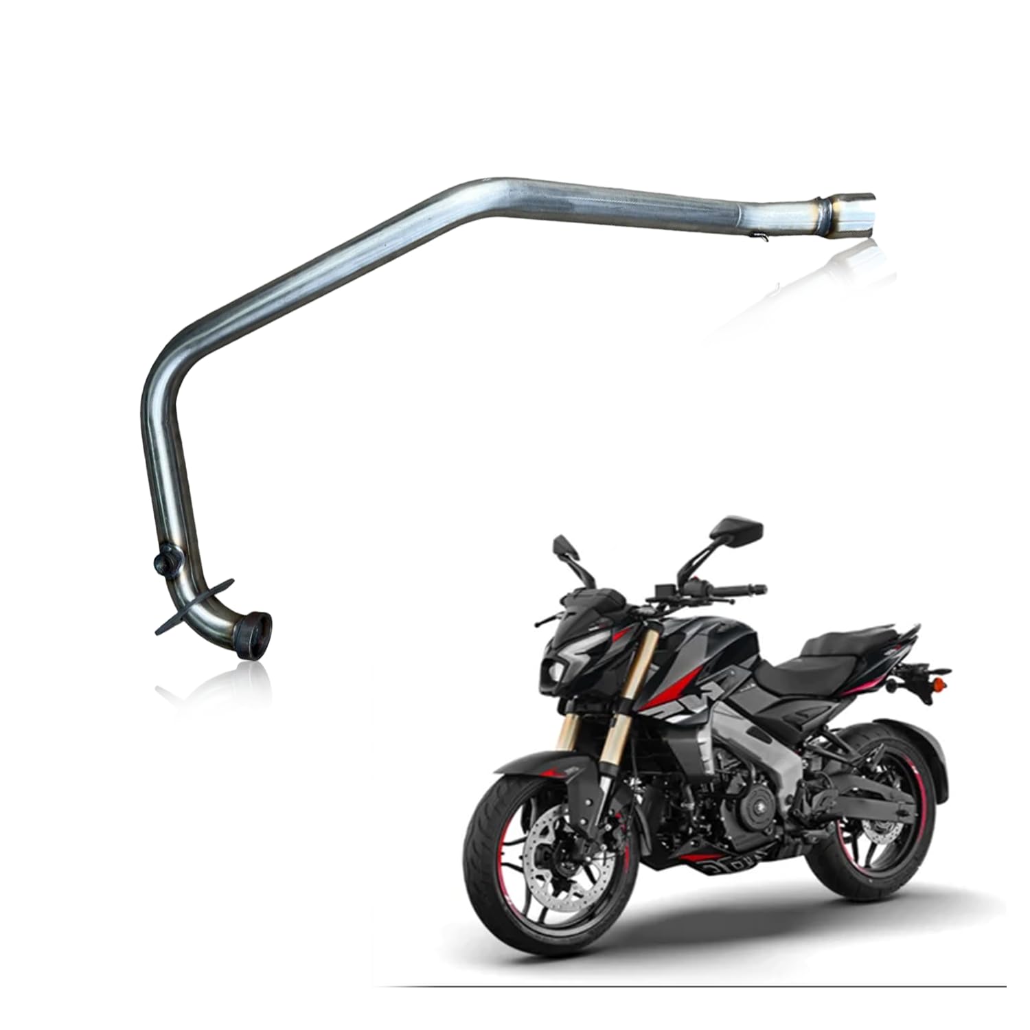 Premium Stainless Steel Middle Link Pipe for Bajaj NS 400, High Performance Exhaust Connection, Corrosion Resistant-image-38